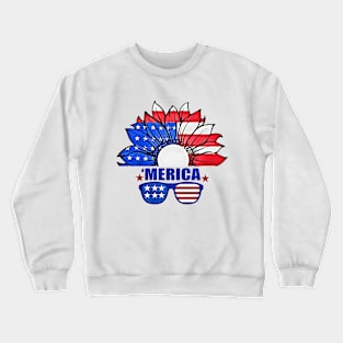4th of July US Flag Independence Day 'Merica Crewneck Sweatshirt